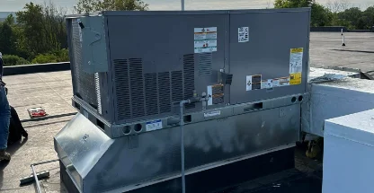 Commercial rooftop HVAC unit installation and service