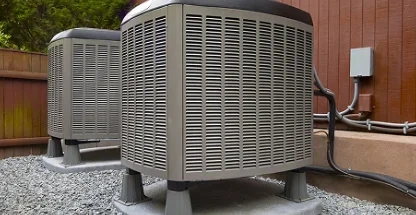 Electric heat pump for heating and cooling